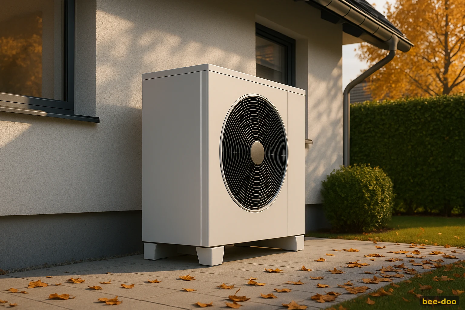 tecalor Wärmepumpe: Außengerät am Haus